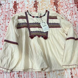 Long sleeve linen top